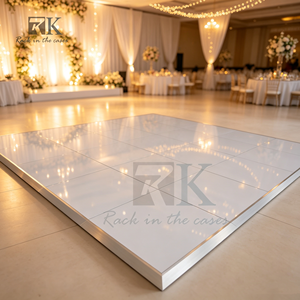 Wholesale <b>White</b> Mirror Dance Floor Panels Plywood with Aluminum <b>Frame</b> Interlocking Wedding Event Dance Floor - Product Image 1
