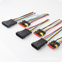 Connecteur étanche d'ampli de voiture 1P-6P avec connecteur mâle femelle 10A Ligne de connexion du faisceau de câbles d'alimentation 2P-6P Pins en cuivre