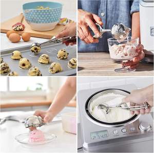 Cuchara para galletas grande, mediana y pequeña para hornear, cuchara para helado de acero inoxidable con liberación de gatillo - Product Image 5