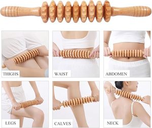 4 herramientas de masaje de terapia de madera para dar forma al cuerpo, masajeador de drenaje linfático, de Maderoterapia Kit, rodillo de masaje de madera - Product Image 4