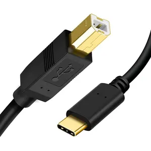 כבל סורק מדפסת מסוג USB מסוג C ל-USB 2.0 סוג B תואם עבור בקר DJ מקלדת MIDI סורק פסנתר ועוד