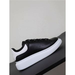 High-<b>Top</b> White Sneakers Thick-Soled Cowhide 5cm Platform Muffin Height Lace-Up Sporty Retro <b>Walking</b> Shoes - Product Image 6