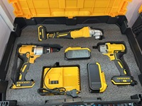 Kit d'outils électriques 4 pièces Ensemble d'outils électriques sans fil multifonctions 4 en 1 Meuleuse d'angle Marteau Clé à molette Kit combiné de perceuse