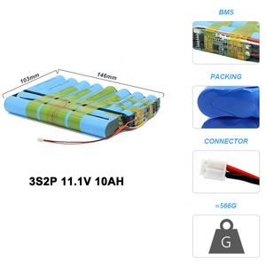 Pacco Batteria ICR 18650 3.7v 7.4v 11.1v 12v 3s1p 500mAh 2600mAh 3s2p Akku 4400mAh - Product Image 5