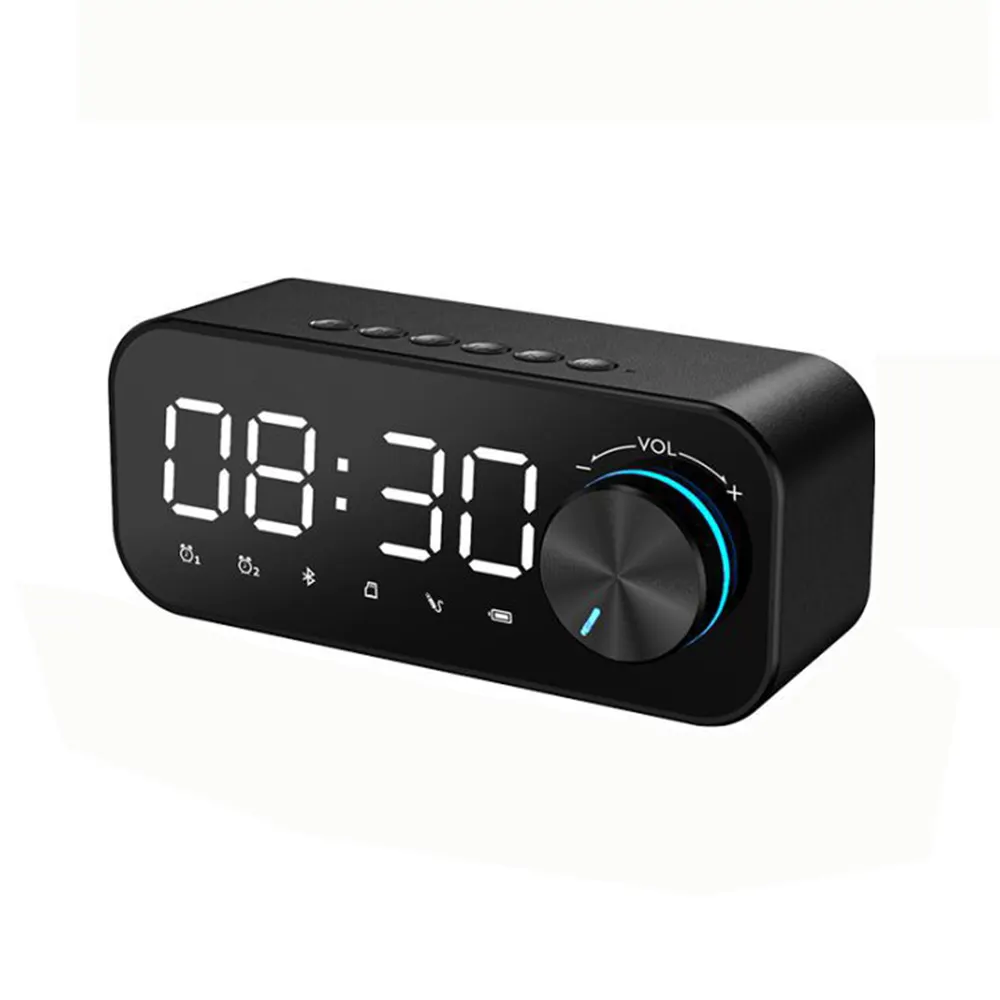 B126 2020 nouveau sans fil BT haut-parleur réveil affichage numérique LED Subwoofer lecteur de musique Mini BT haut-parleur
