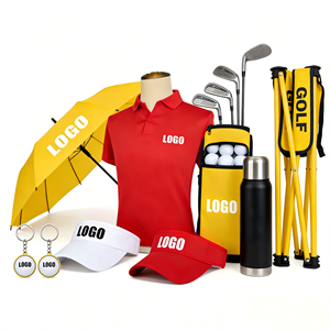 Ensemble cadeau promotionnel, logo personnalisé, polos, visières, porte-clés de marque, bouteilles d'eau pour événements sportifs, jeux de golf - Product Image 1
