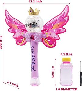 Schlussverkauf schicke Schmetterlingsflügel automatischer magischer Blase-Stab Kinder leuchten Spielzeug Stock leuchten Wasserblasen für draußen spielen - Product Image 3