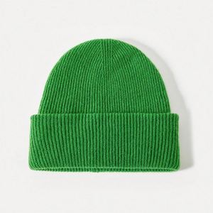 Wholesale in Stock Solid Color Plain Knitted Cashmere <b>Beanie</b> With Custom Logo 100% <b>Wool</b> Winter <b>Beanie</b> Hat - Product Image 6
