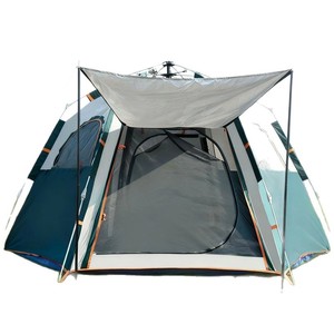 Tente hexagonale à ouverture rapide, tissu Oxford double couche pour la prévention des moustiques et des insectes, abri de camping familial pour 4 <span class=keywords><strong>personnes</strong></span> - Product Image 5
