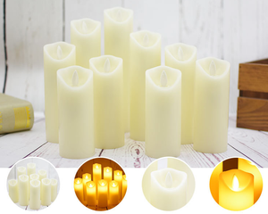 Bougies sans flamme à piles <span class=keywords><strong>LED</strong></span> en cire, avec télécommande 10 touches et minuterie, bougies coniques scintillantes pour mariage - Product Image 4