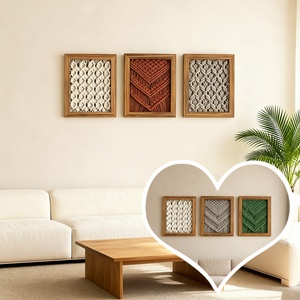 Cuadros Decorativos Art <span class=keywords><strong>Deco</strong></span> Tejidos a Mano con Formato de Cuerda, Colgantes y Móviles para Decoración del Hogar y Regalo de Boda - Product Image 1
