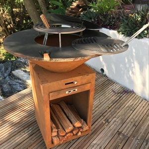 भारी शुल्क मांस ड्रम गड्ढे बैरल वाणिज्यिक Bbq लकड़ी का कोयला ग्रिल धूम्रपान न करने