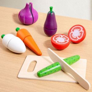 Pretend Vegetables <b>Gift</b> Wooden Play Food Kids Kitchen Cutting Fruits Toys for Toddlers - Product Image 2