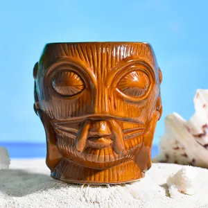 Caneca de cerâmica Maui Tiki Copo Zombie Maya com personalização de aparelho de bar