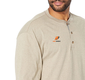 100% Cotton/Polyseter Solid Colors <b>Long</b> Sleeve T-Shirt for Men Custom Printing Dry Fit Full Sleeve High Quality - Product Image 3