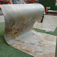 Panneau mural en granit naturel mince pour revêtement intérieur de villa et d'hôtel - Écologique, durable, ignifuge, imperméable, épaisseur 1-3 mm