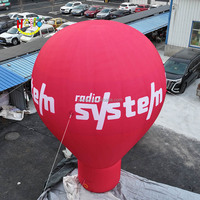 Ballon à air chaud gonflable rouge de la publicité adaptée aux besoins du client annonçant des produits pour l'événement