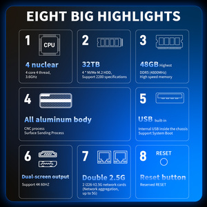 Maiyunda M1s <span class=keywords><strong>Mini</strong></span> Nas N100 N150 PC Industrial 1TB M2 16GB Memoria Intel <span class=keywords><strong>Linux</strong></span> Computadora Industrial Gaming Laptop <span class=keywords><strong>Mini</strong></span> Pcs EE. UU./UE/Reino Unido - Product Image 2
