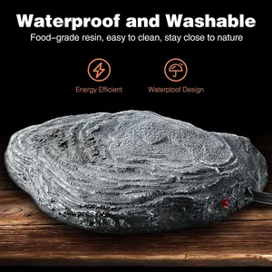 New 12W 7.1 Inch 5.2 Inch Temperature Controlled Intelligent Terrarium Reptile Heating Rock For Snake Turtle Lizard