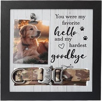Marco de Fotos Conmemorativo para Mascotas, Color Negro, Vertical, para Mesa, con Clip para Collar, Regalo de Duelo por la Pérdida de una Mascota