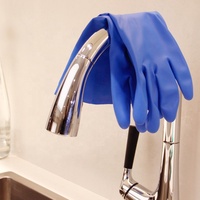 Gants de nettoyage en Nitrile vert, blanc, noir, résistant à l'huile, doublure floquée, pour la cuisine