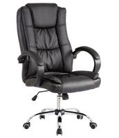 Chaise de bureau médicale à soutien lombaire pivotant à dossier haut en cuir noir simple YMC-019 de chaise en cuir de bureau et de direction en gros