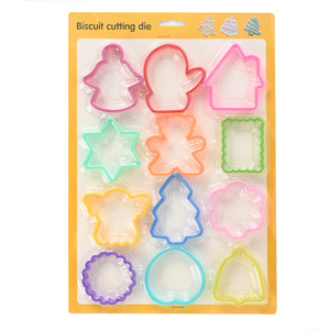 Christmas Cookie <b>Cutter</b> Set 12-Piece Plastic Baking Mold For <b>Cake</b> Flour Decorating Random Color Dishwasher Safe - Product Image 5