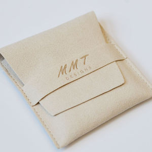 Pochette à bijoux en velours suédé microfibre recyclable avec cordon de serrage, emballage cadeau écologique pour boucles d'oreilles, logo personnalisé - Product Image 3