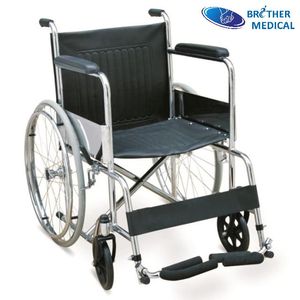 El equipo médico hospitalario más barato Silla de ruedas médica económica de acero inoxidable con lista de precios en la India - Product Image 5