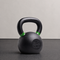 Kettlebell de musculation professionnel en fonte, coloré, à base plate et poignée large, de 4 à 48 kg, en lots de 2 kg, pour la vente en gros