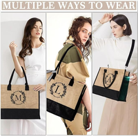 Offre Spéciale vente en gros sac de jute de luxe écologique coloré sacs de transport d'épicerie sac fourre-tout en jute avec poignées