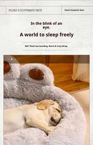 Eco-Friendly <b>Plush</b> Dog & Cat Bed Winter Warmth Design Soft Washable Luxury Sofa Bed with Bear Claw Shape for <b>Large</b> Dogs - Product Image 5
