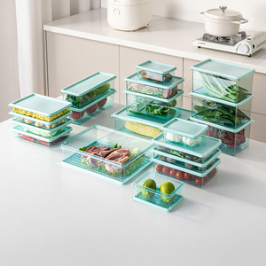 <b>Refrigerator</b> Food Storage <b>Containers</b> Rectangle Clip On Lid Airtight For Fruits Vegetables Meat Kitchen Use - Product Image 2