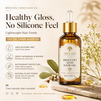 Minyak Rambut MELAO Broccoli Seed Bebas Silikon, Minyak Kering dengan Jojoba Squalane untuk Mengontrol Rambut Kusut, Perawatan Panas, Hasil Akhir Berkilau