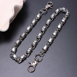 Chaîne de taille squelette en alliage de zinc à double anneau, style hip-hop, pour jeans et usage quotidien - Product Image 1