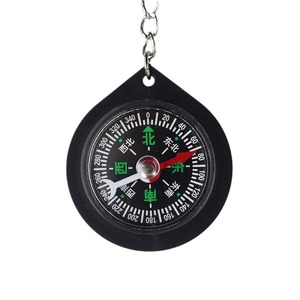Brújula de emergencia para exteriores, llavero con forma de lágrima, puntero sin aceite, guía de senderismo, negro con caracteres en chino e inglés - Product Image 2