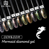 Vernis Gel Diamant Sirène Aurora UV Haute Qualité Marque Privée Résine Naturelle Soak Off Gel Couleur Logo Personnalisé