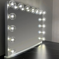 Miroir de maquillage lumineux surdimensionné 100*80cm avec 9 ampoules LED E27, connecteur USB, miroir lumineux intelligent pour la beauté, salon