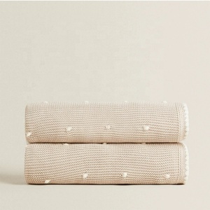 <span class=keywords><strong>Mantas</strong></span> multicolores de ganchillo de algodón hechas a mano personalizadas, <span class=keywords><strong>mantas</strong></span> de aire acondicionado para siesta de bebé, <span class=keywords><strong>mantas</strong></span> simples de nicho - Product Image 5