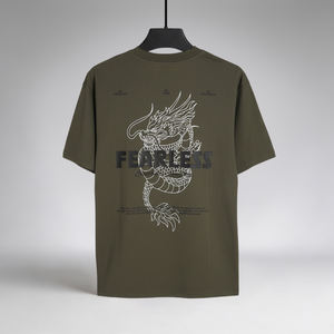 เสื้อยืดพิมพ์ลายผู้ชายสีเขียวมะกอก ทรงหลวม น้ำหนัก 180 GSM ผ้าฝ้าย 100% พิมพ์ลายยางแบบกำหนดเองความหนาแน่นสูง - Product Image 6