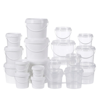 Seau en plastique transparent de qualité alimentaire, petit et épaissi avec couvercle, pour thé au lait, yaourt