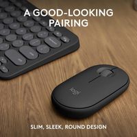 Pack Clavier et Souris Sans Fil Pebble 2 Combo - Design Léger, Compact et Fin, Touches Ciseaux Silencieuses, Appairage Multi-Appareils