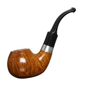 Muxiang Handmade Briar Wood Apple Pipe Bent Type Tobacco Pipe For Men - Product Image 5