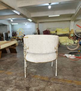 Sedie <span class=keywords><strong>da</strong></span> <span class=keywords><strong>Pranzo</strong></span> di Lusso in Ottone, Sedie Moderne per Salotto di Club e Villa di Alta Gamma, Sedie con Struttura in Ottone - Product Image 6