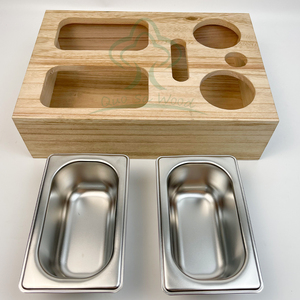 Wood Sofa Couch Snacks <strong>Caddy</strong> with Cup Holder Wooden Snack Serving Crate - Product Image 2