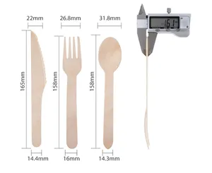 Biodegradable Bulk Birch 160mm 170mm Biodegradable Wooden Cutlery Bamboo Fork Cutlery For Party