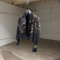 Blazer Homme Personnalisable avec Strass, Veste de Costume Formelle pour Usage Quotidien