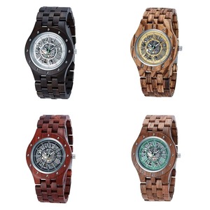 Reloj Mecánico de Madera de Lujo para Hombre, Esqueleto, Ancho de Correa de 24 mm, Automático - Product Image 3