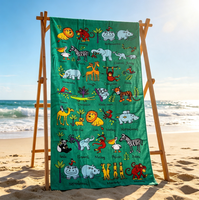 New Fashion Style Custom Printed Soft Eco-Friendly Absorbent 100% Cotton Sand Free Compressed Beach Towel