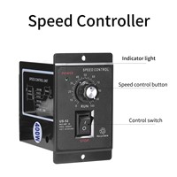 Contrôleur de moteur 400W US52 UX52, affichage numérique, régulateur de vitesse de moteur AC, micro-moteur électrique, contrôle de vitesse variable, 220V 3A